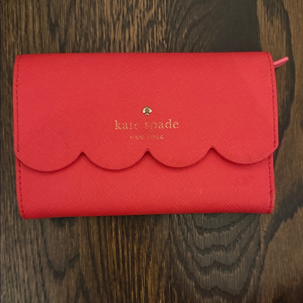 Kate Spade Vibrant Red Scalloped Wallet